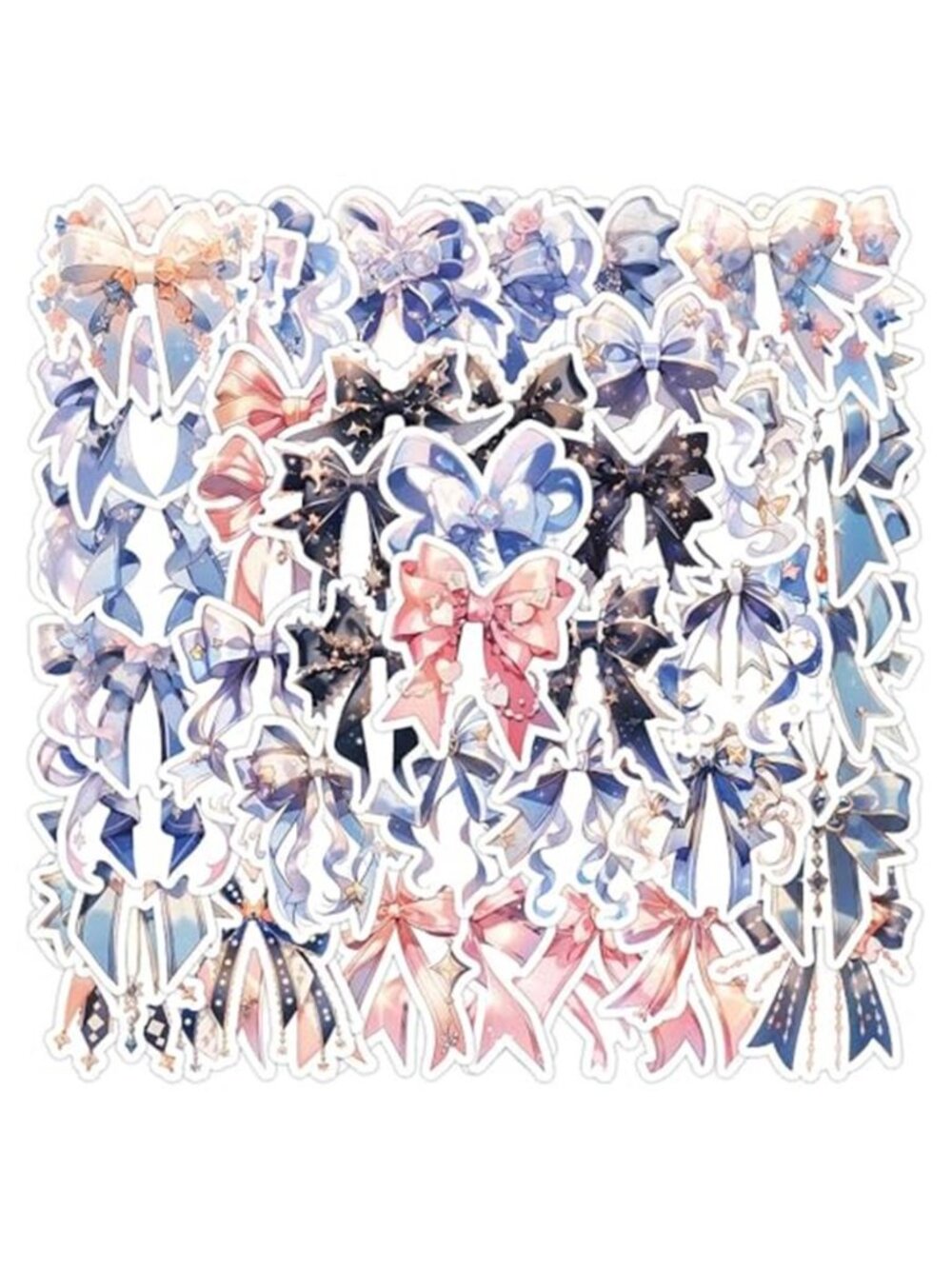 Bows Stickers 50Pcs Cute Waterproof Cartoon Bowknot Stickers for Water Bottle